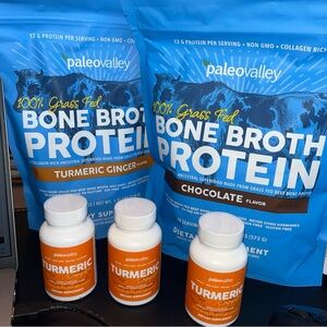Turmeric Supplement and Protein Powder Set - Blue and Orange